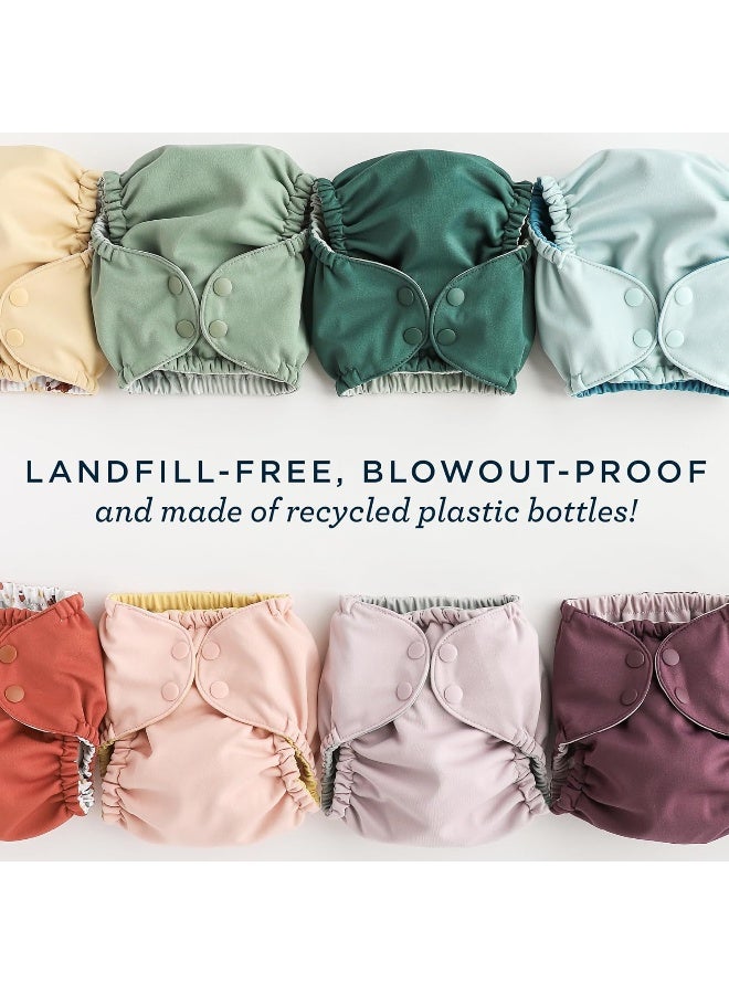 Esembly Cloth Diaper Cover - Reusable Swim Diaper, Waterproof, Breathable - Adjustable Outer Layer Over Absorbent Inner for Blowout Protection - Aloe, Size 2 (18-35lbs) - Image 4