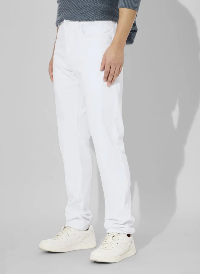 The Souled Store  The Souled Store Men Regular Fit Denim White Jeans  | Best Price UAE