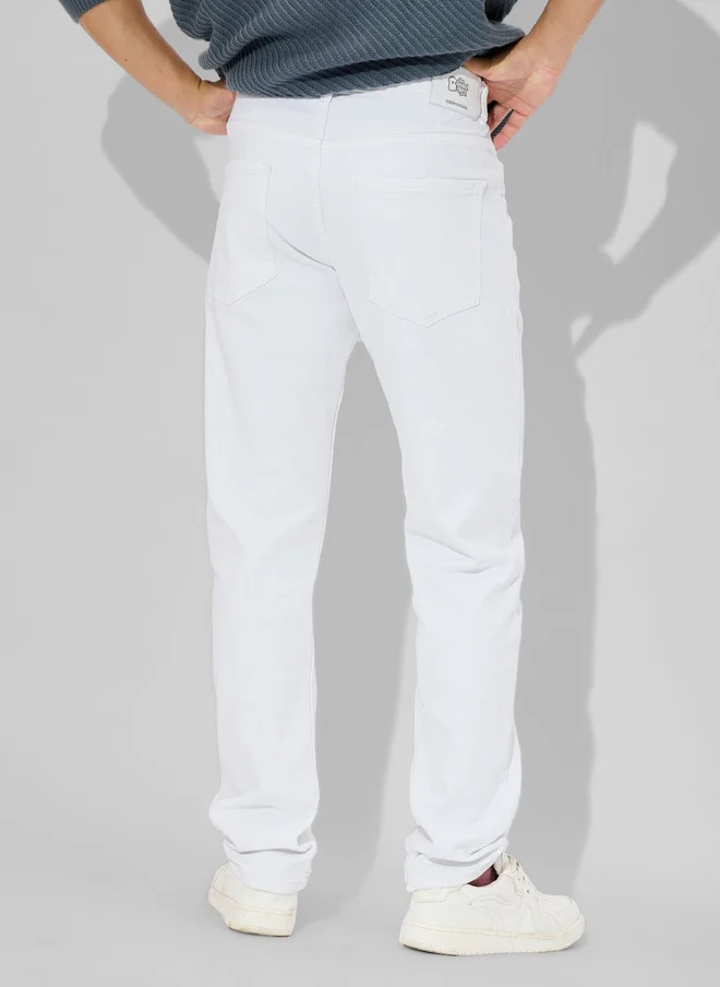The Souled Store  The Souled Store Men Regular Fit Denim White Jeans  | Best Price UAE