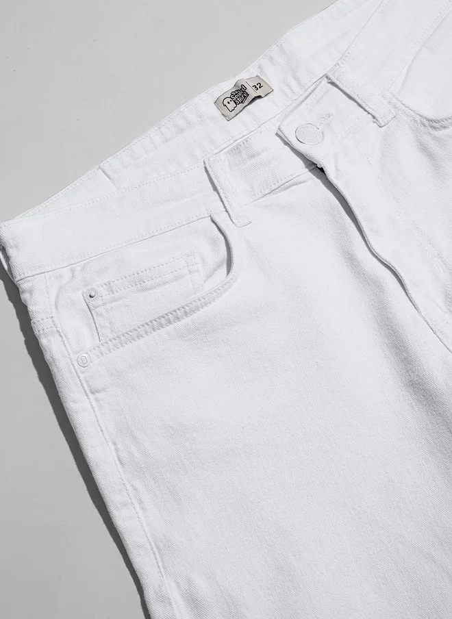 The Souled Store  The Souled Store Men Regular Fit Denim White Jeans  | Best Price UAE