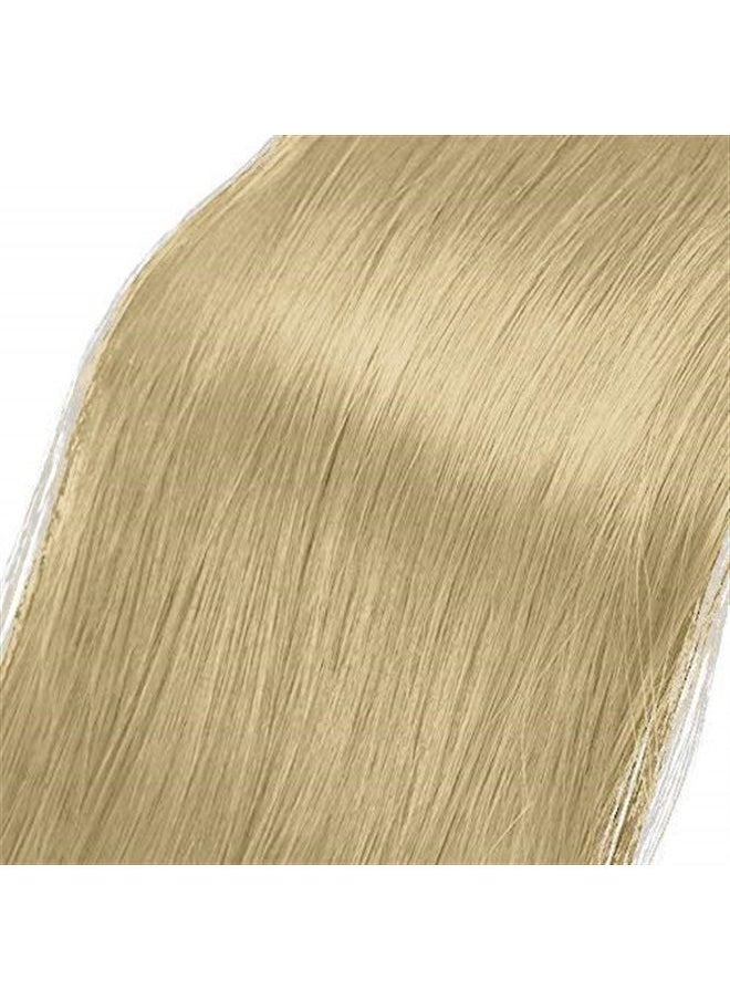 BARSDAR 24 inch Ponytail Extension Long Straight Wrap Around Clip in Synthetic Fiber Hair for Women - Light Blonde mix Bleach Blonde Evenly  - Image 3