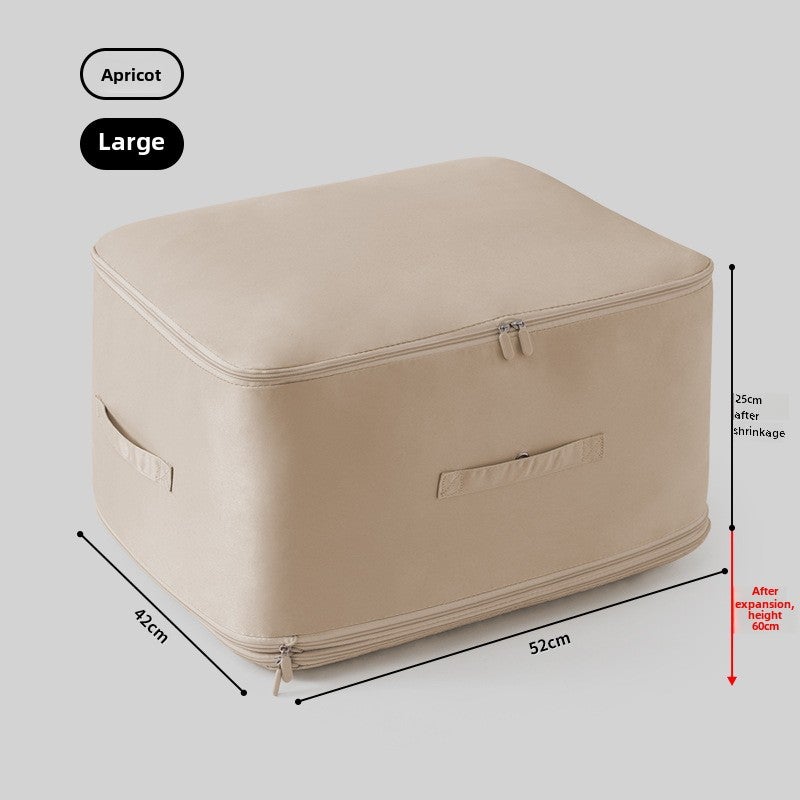Silk Cotton Quilt Storage Bag for Down Jacket Large apricot