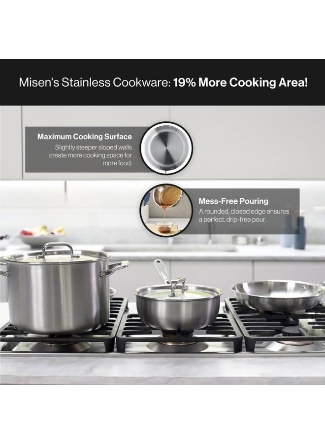 Misen Stainless Steel Pots and Pans Set - Stainless Steel Cookware Set - 9 Piece Essential Kitchen Cookware Sets - Image 4