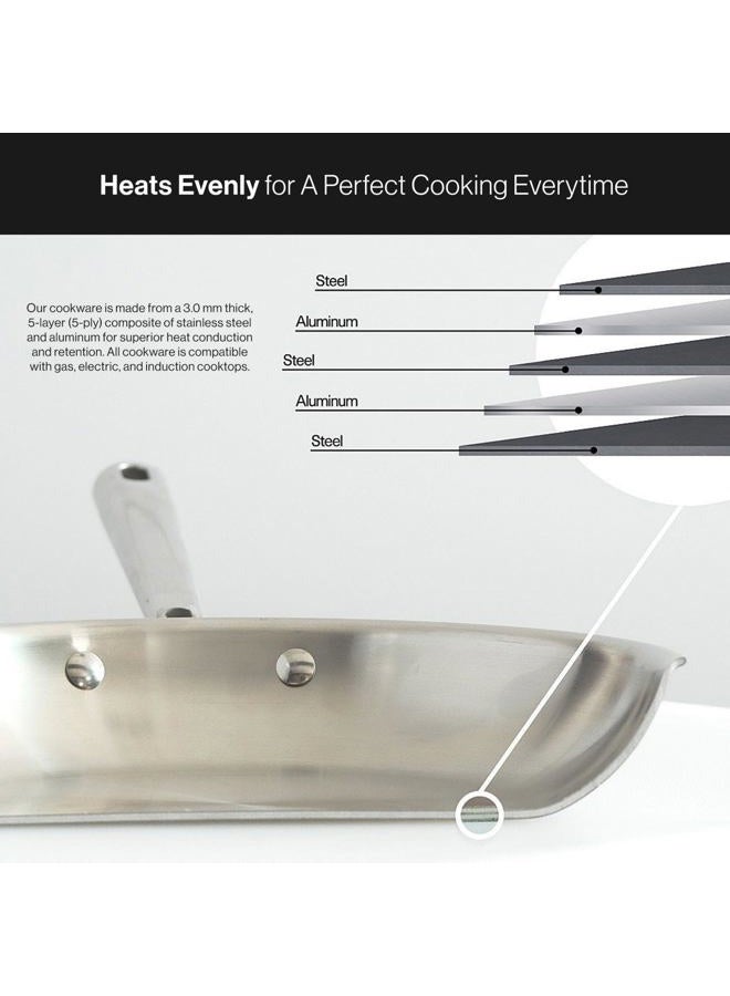 Misen Stainless Steel Pots and Pans Set - Stainless Steel Cookware Set - 9 Piece Essential Kitchen Cookware Sets - Image 3