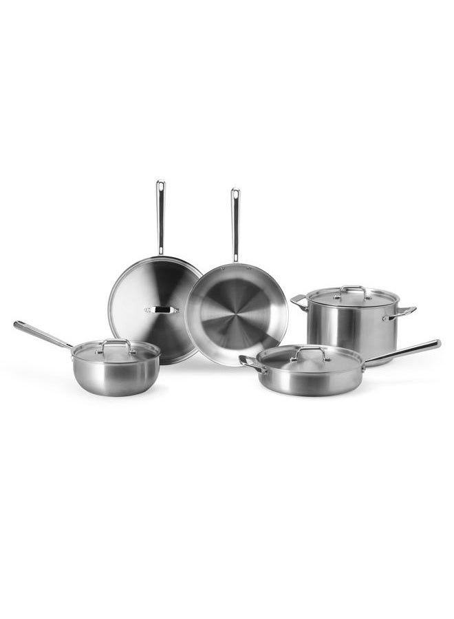 Misen Stainless Steel Pots and Pans Set - Stainless Steel Cookware Set - 9 Piece Essential Kitchen Cookware Sets - Image 1
