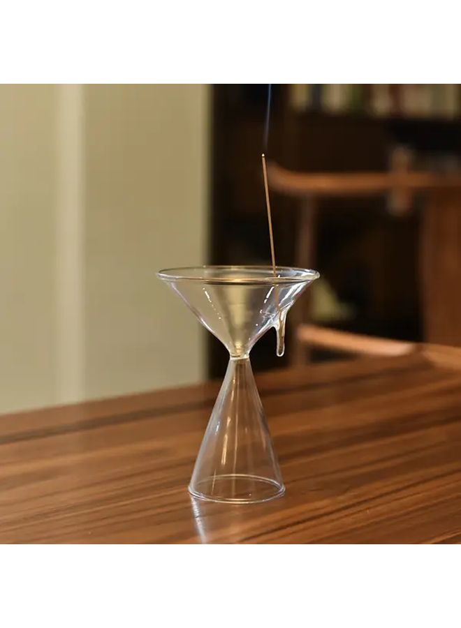 حامل البخور الزجاجي الشفاف زن إدراج العلاج العطري لعطور أعواد خشب الصندل - Image 1