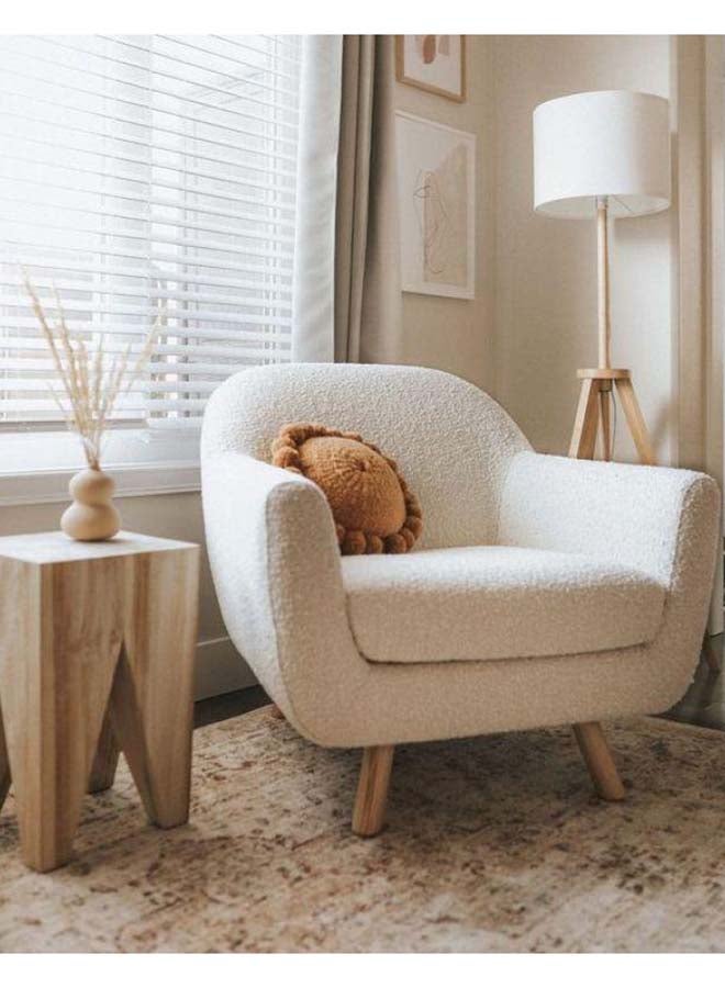 Al Home Sand Beige Boucle Chair Swedish Wood By Alhome 80x85 cm 
