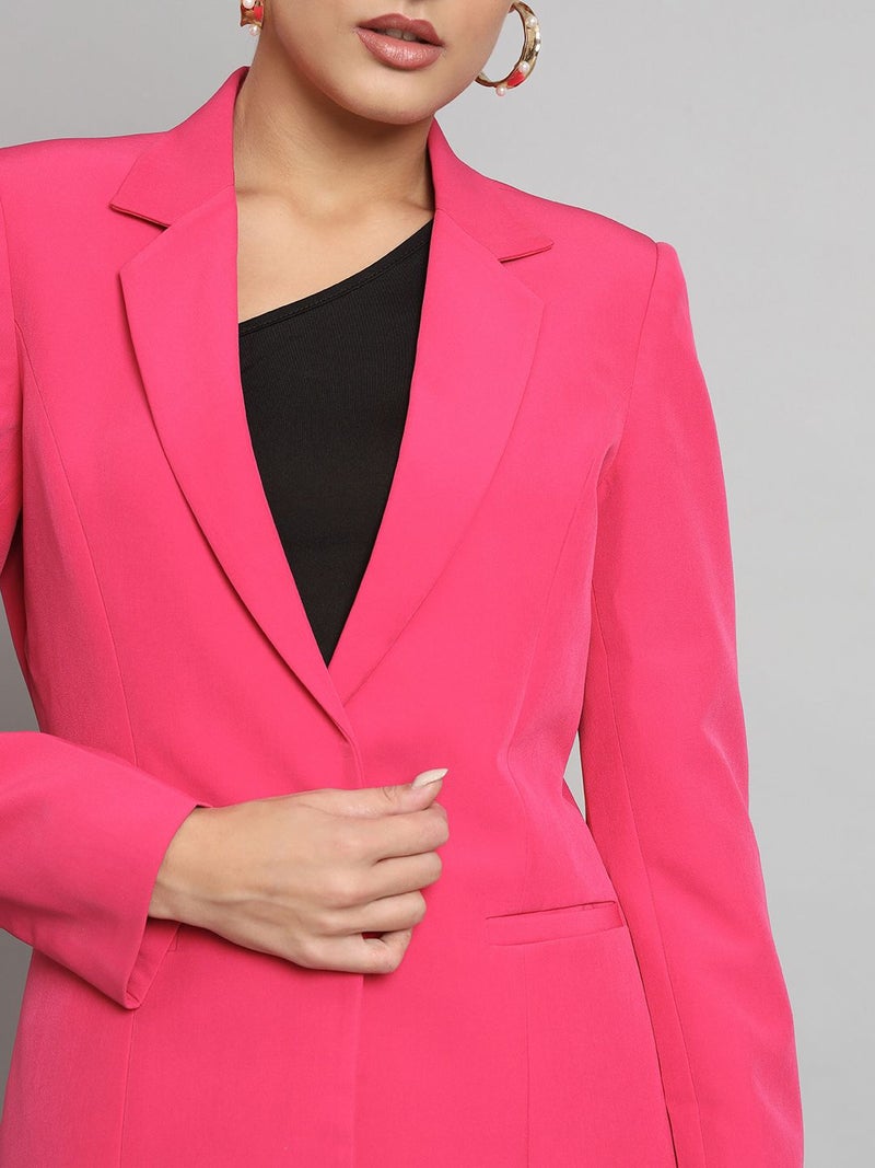 Powersutra Notch Collar Stretch Blazer - Hot Pink for Women - Image 2