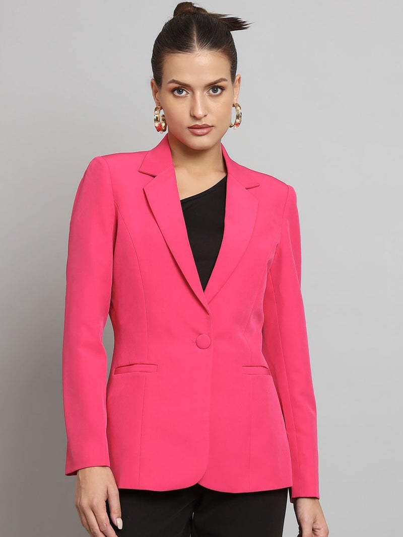 Powersutra Notch Collar Stretch Blazer - Hot Pink for Women - Image 1