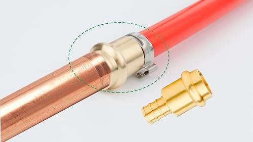WHK 12 Pack 1/2" Press Propress x 1/2" PEX Adapter Crimp Fittings Brass Coupling Connect from Cooper to Pex B Pipe（Lead-Free,pro press copper to pex adapter) - Image 3