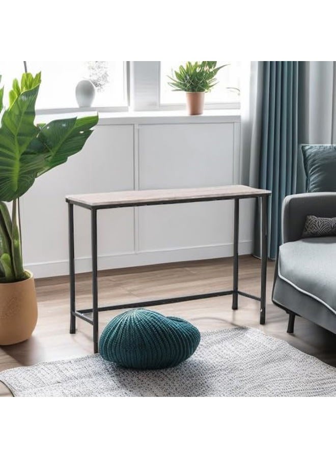 HOMERECOMMEND Console Sofa Tables End Table Computer Desk Coffee Snack Console Tables for Living Room Or Corridor Hallway Natural Wood Color - Image 5