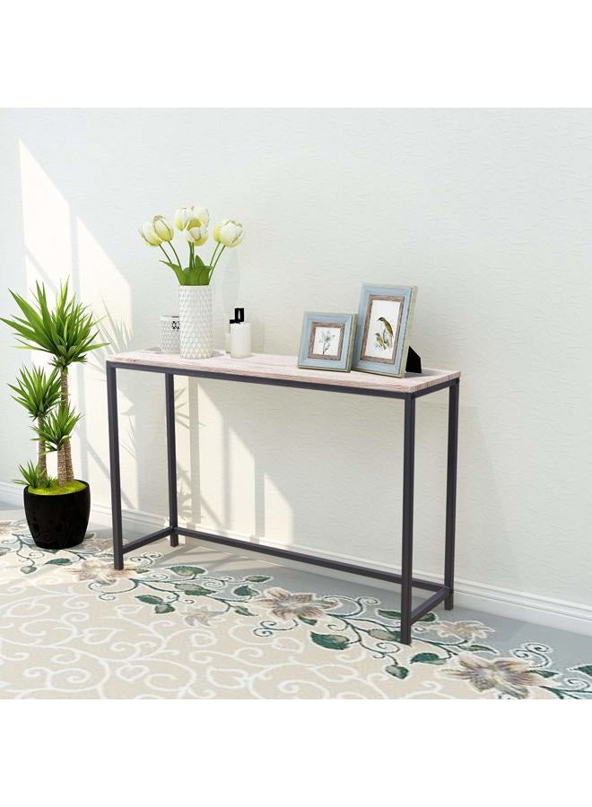 HOMERECOMMEND Console Sofa Tables End Table Computer Desk Coffee Snack Console Tables for Living Room Or Corridor Hallway Natural Wood Color - Image 2