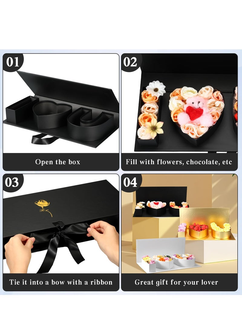 SOLARAE 2 Pcs i Love You Flower Box with Lids for Arrangements Floral Waterproof Sturdy Cardboard I Love You Letter Shaped Gift Boxes Florist Packaging Wrap for Valentine's Day WeddingÔºàNot worthy of flowersÔºâ - Image 3