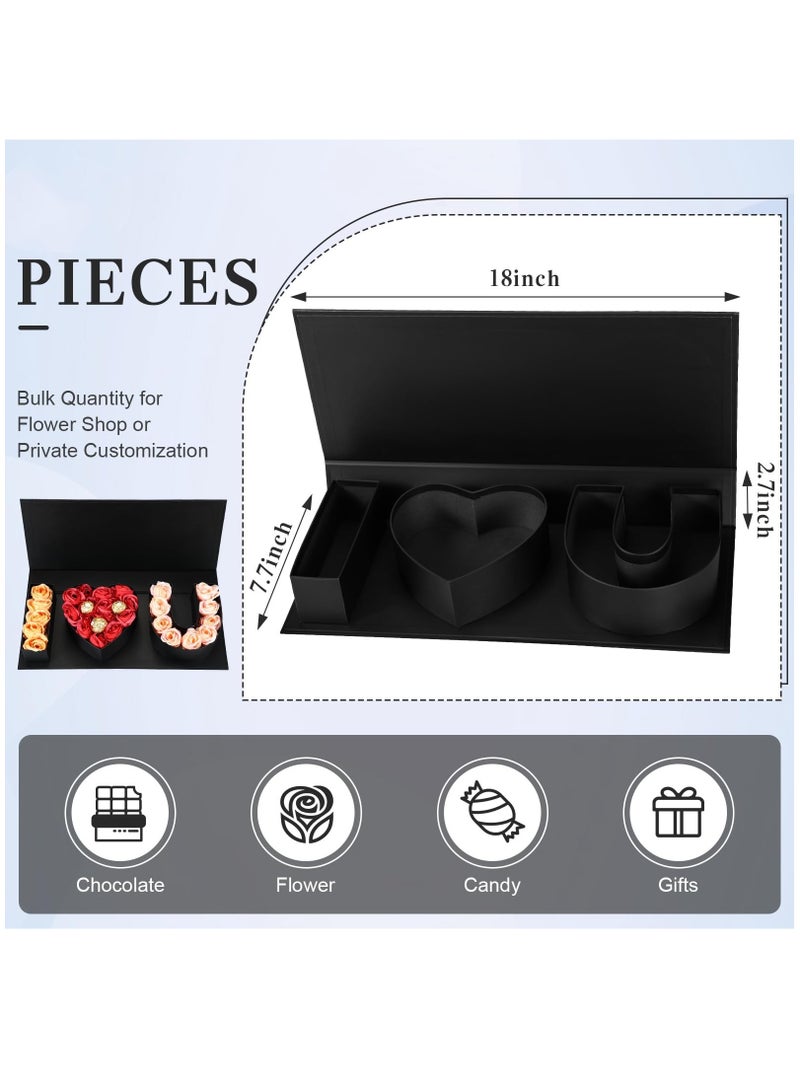 SOLARAE 2 Pcs i Love You Flower Box with Lids for Arrangements Floral Waterproof Sturdy Cardboard I Love You Letter Shaped Gift Boxes Florist Packaging Wrap for Valentine's Day WeddingÔºàNot worthy of flowersÔºâ - Image 2