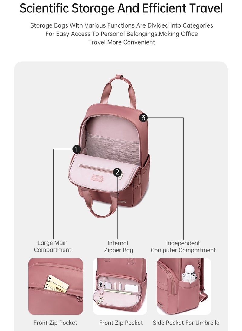 Chantria CB00778 Stylish Anti-theft 15.6-Inch Laptop Water-resistant For Travel Work School Business For Women Fashion Durable Casual Backpack Bag - Nostaliga Rose  - Image 4