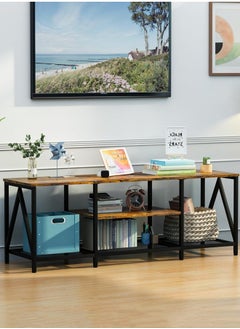HXDream TV Stand Table For TV Up To 75 Inch Storage Shelves Modern Entertainment Center and Industrial Media TV Console Table for Home Living Room  - Image 5