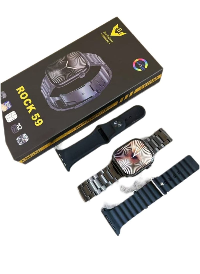 Brandcode - BranDCode -GERMANY- ROCK 59 SMART WATCH WITH THREE 3 STRAPS WIRELESS CHARGING - Image 1