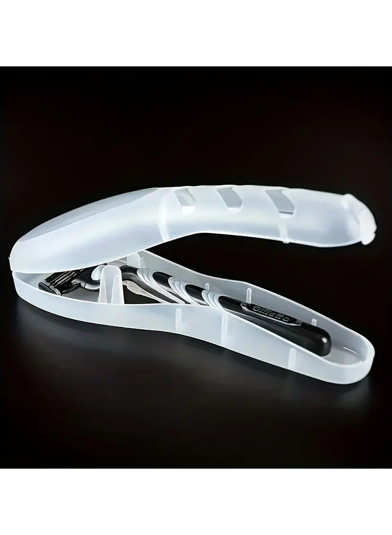 جلوسكي 1 قطعة حقيبة حلاقة السفر، حامل ماكينة حلاقة بلاستيكية شفافة، مقاوم للماء والغبار، قابل للغسل باليد، ملحق الاستمالة المحمولة للرجال رقم - Image 3