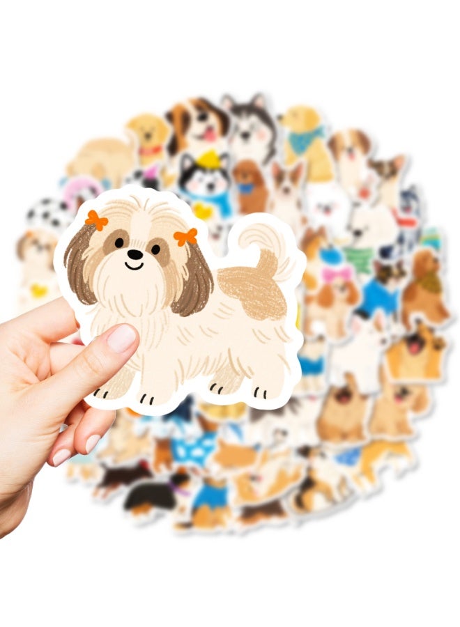 56 PCS Cute Hand Drawn Dogs Stickers for Kids Adults, Aesthetic Animal Stickers for Scrapbook Journal, Vinyl Dogs Decals for Laptop Water Bottles Classroom Prize Party Gift Scrapbook Supplies - Image 2