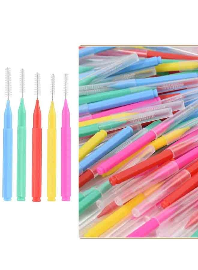 Generic 100 PCS Interdental Brushes ，Dental Floss Toothpick Braces Brush Tooth Cleaning Tool Care Tool (Multicolour)  - Image 1