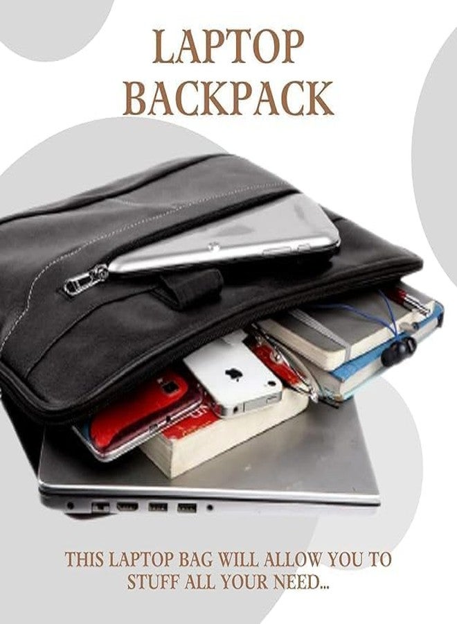 Laptop Bag for Men - Genuine Leather Office Bag, Briefcase Satchel Bag for Men | Fits 14/15.6/16 Inch Laptop | Expandable and Water Resistant Shoulder Bag with Trolley Strap - Image 3
