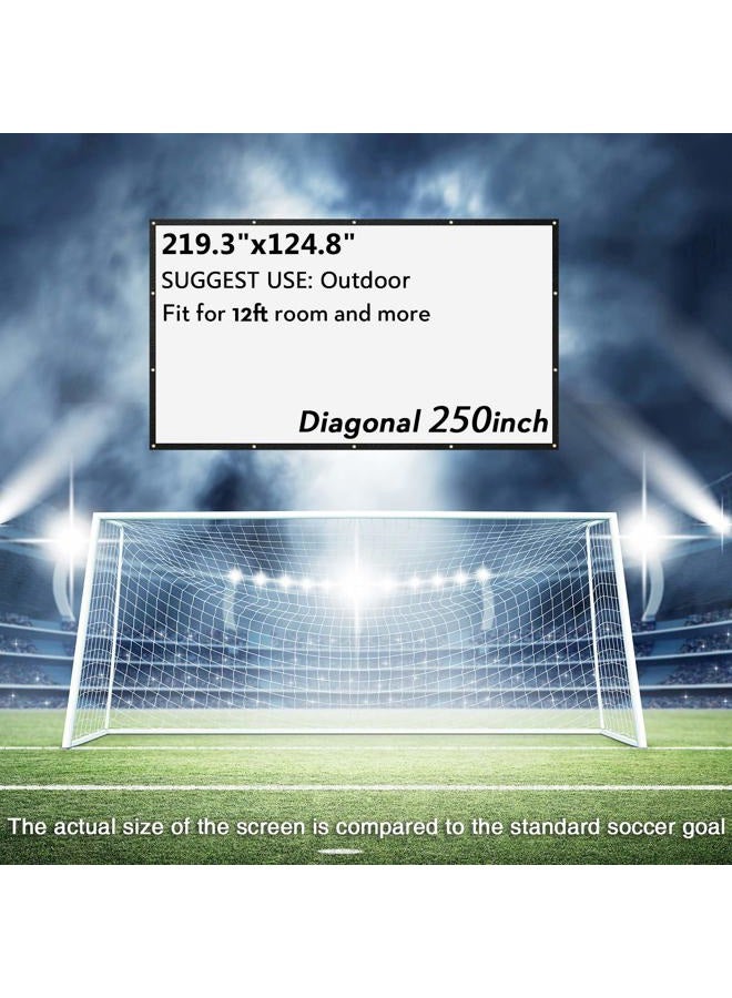 NIERBO Projector Screen Large 250 Inches 16:9 Wall Mounted Canvas HD Projection Screen Folded for Outside Home Theater 1.6 Gain Not Include Mount - Image 2