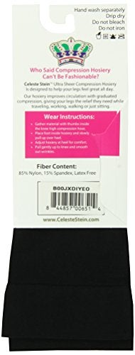 Celeste Stein Therapeutic Compression Socks, Black, 15-20 mmHg, Moderate, 0.6 Ounce - Image 2