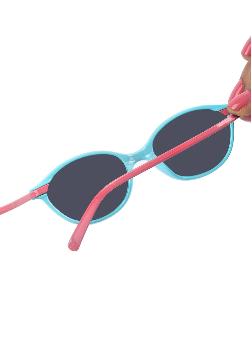 Woggles Stylish Pink & Blue Oval Kids Sunglasses