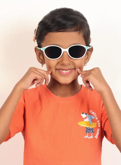 Woggles Stylish Pink & Blue Oval Kids Sunglasses