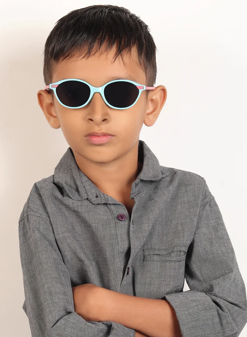 ووجلز نظارات شمسية أنيقة بيضاوية للأطفال باللونين الوردي والأزرق