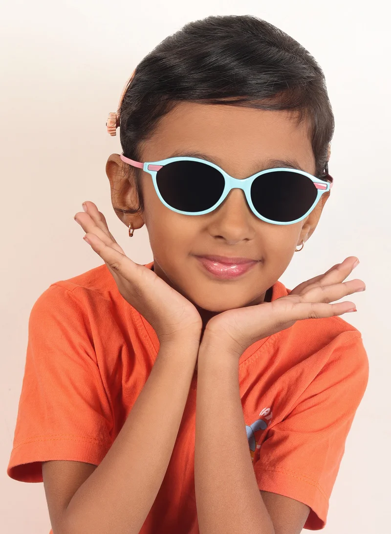 Woggles Stylish Pink & Blue Oval Kids Sunglasses