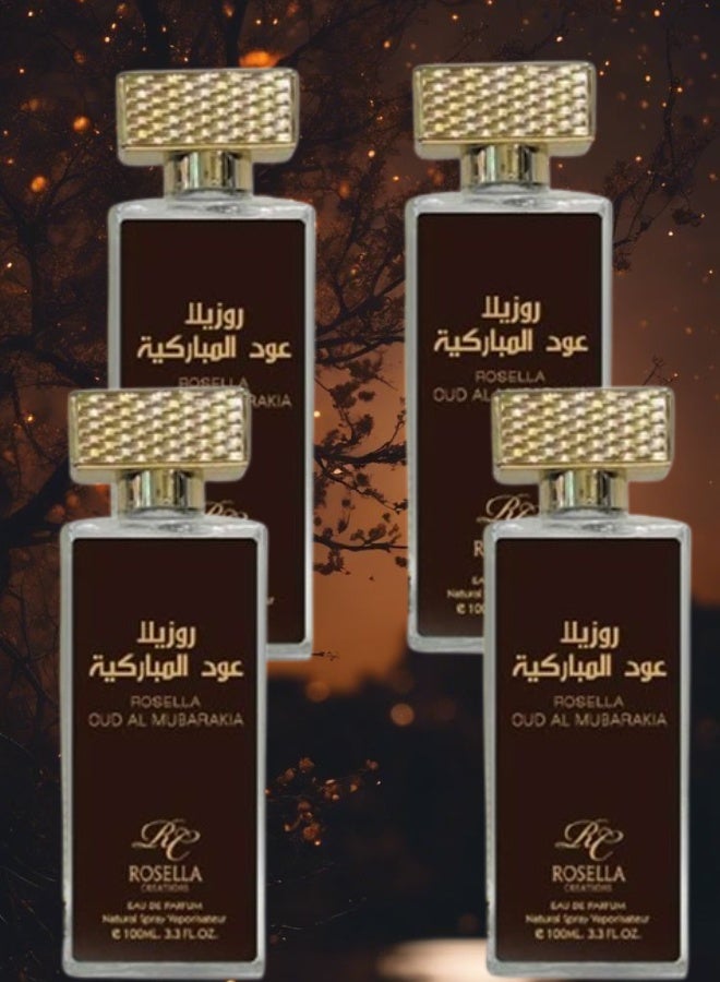 Rosella 4 Pieces Rosella Oud Mubarakia Perfume 100ML - Image 1