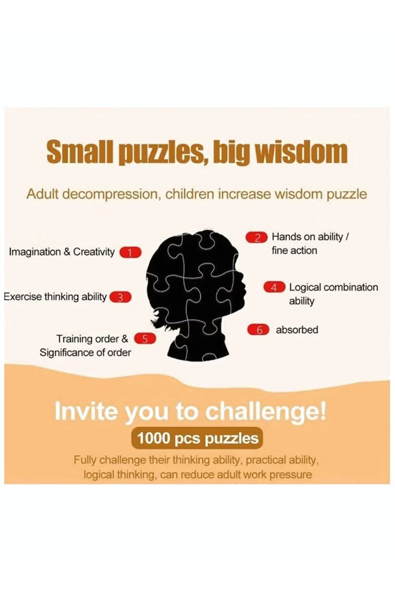 أحجية الصور المقطوعة من 1000 قطعة، أحجية صور سينك تيري، ألعاب يمكنك صنعها بنفسك كهدية إبداعية لديكور المنزل، أحجية صور مقطوعة صغيرة مليئة بالتحديات مع قطع صغيرة، نشاط تعليمي وفك ضغط للبالغين والمراهقين - Image 4