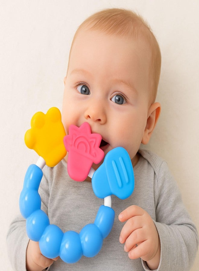 AEREX Baby Rattler Teether| Rattle Teething Toys | Soft and Natural Teether for Baby | Silicone Teether | Relief Soothing Sore Gums Chew Infants (Blue) - Image 5