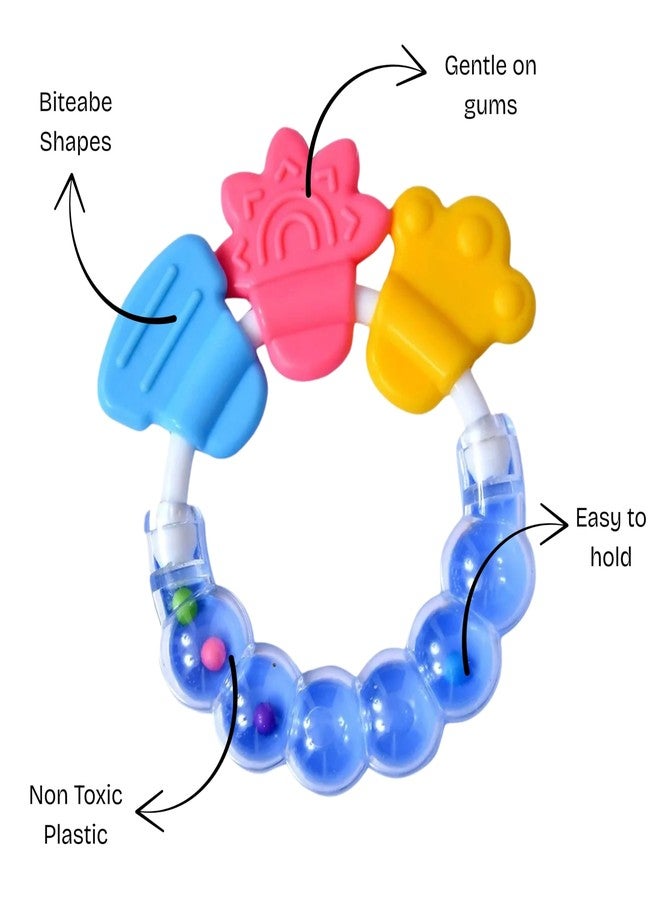 AEREX Baby Rattler Teether| Rattle Teething Toys | Soft and Natural Teether for Baby | Silicone Teether | Relief Soothing Sore Gums Chew Infants (Blue) - Image 3