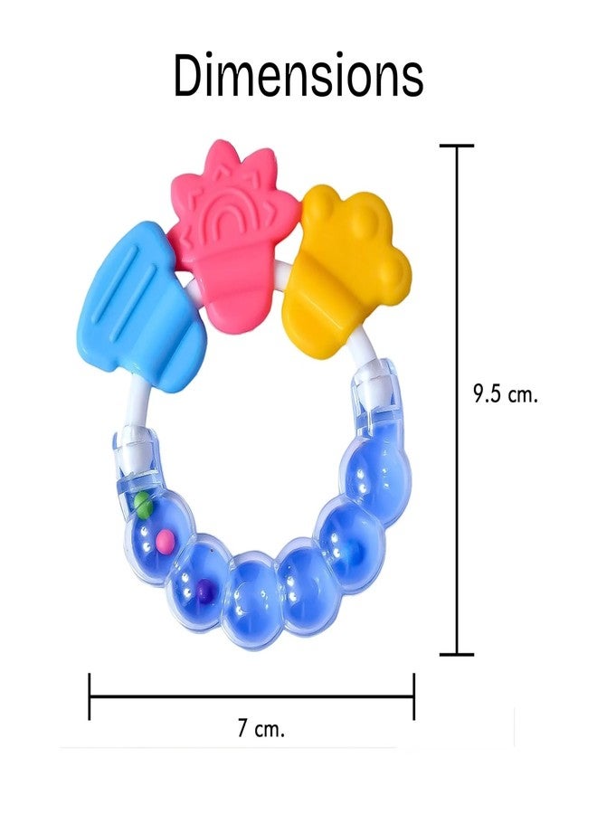 AEREX Baby Rattler Teether| Rattle Teething Toys | Soft and Natural Teether for Baby | Silicone Teether | Relief Soothing Sore Gums Chew Infants (Blue) - Image 2