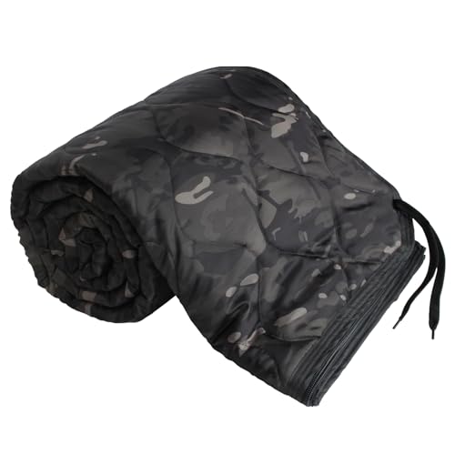 GRVCN Military Blanket Camping Sleeping Bag with Zipper Poncho Liner Thermal Insulated Blanket Lightweight Portable Outdoor Hiking Survival Compression Carry Bag - Image 1