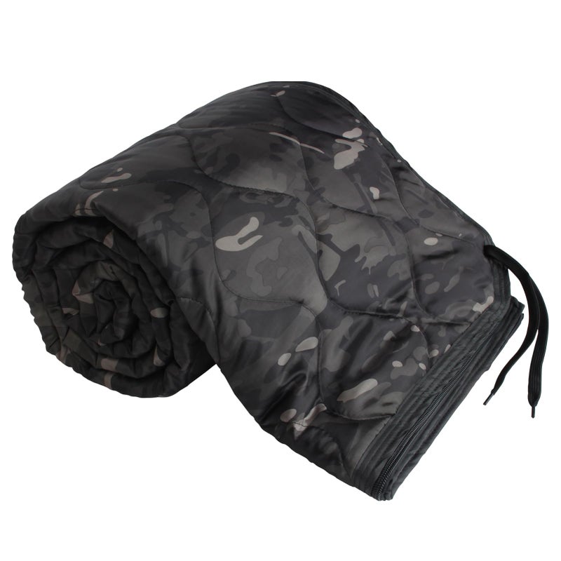 GRVCN Military Blanket Camping Sleeping Bag with Zipper Poncho Liner Thermal Insulated Blanket Lightweight Portable Outdoor Hiking Survival Compression Carry Bag - Image 2