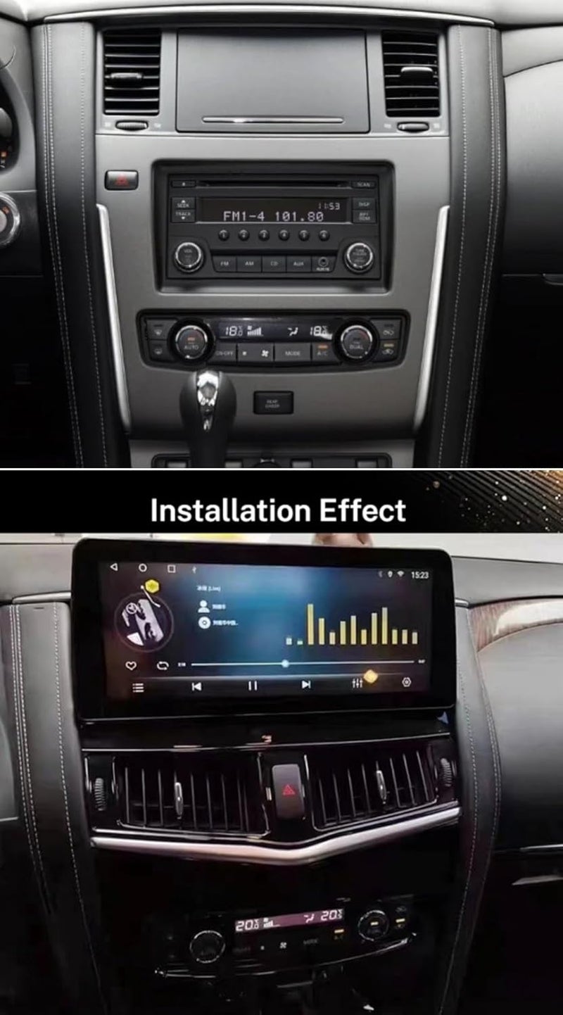 فيريكس ستيريو سيارة نيسان باترول مناسب 12.3 بوصة نيسان باترول Y62 شاشة أندرويد 2013-2020 مع Apple Carplay Android Auto لاسلكي واي فاي DSP FM&AM BT AHD كاميرا متضمنة (4 جيجابايت رام 32 جيجابايت ROM Carplay) - Image 2