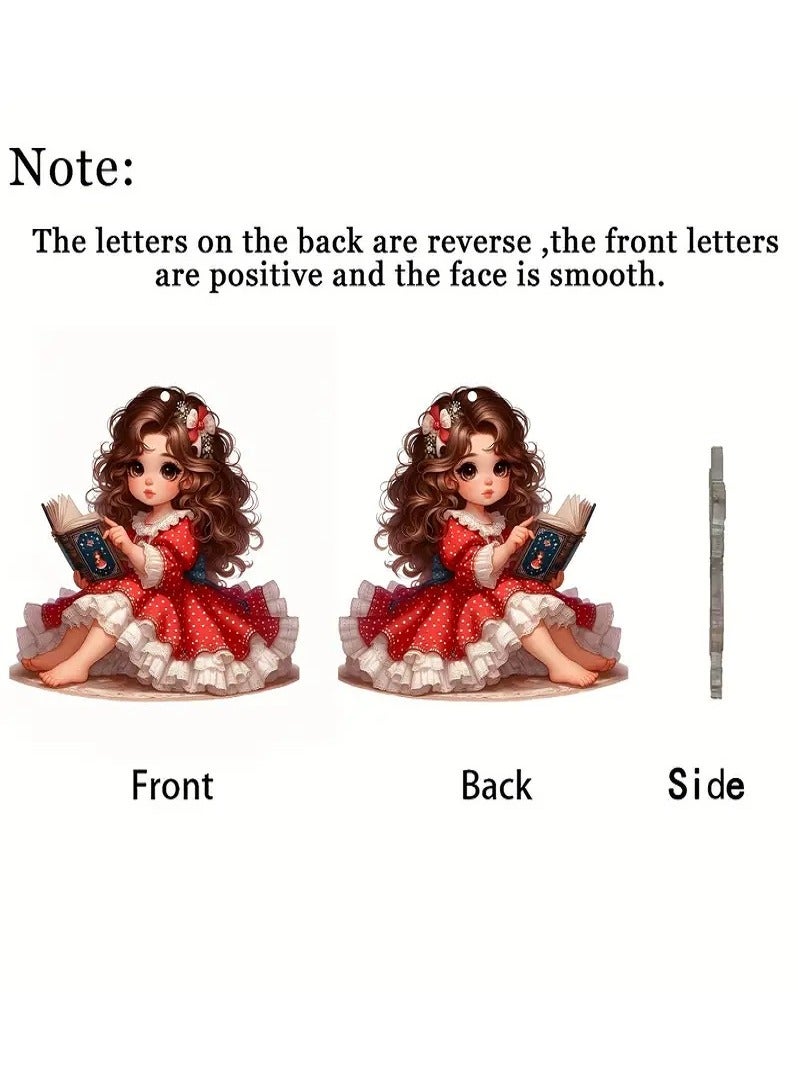 Generic Cute Girl Car Mirror Hanging Ornament and Keychain - Waterproof 2D Acrylic Decoration to Add a Unique Touch to Your Car and Keys  - Image 3