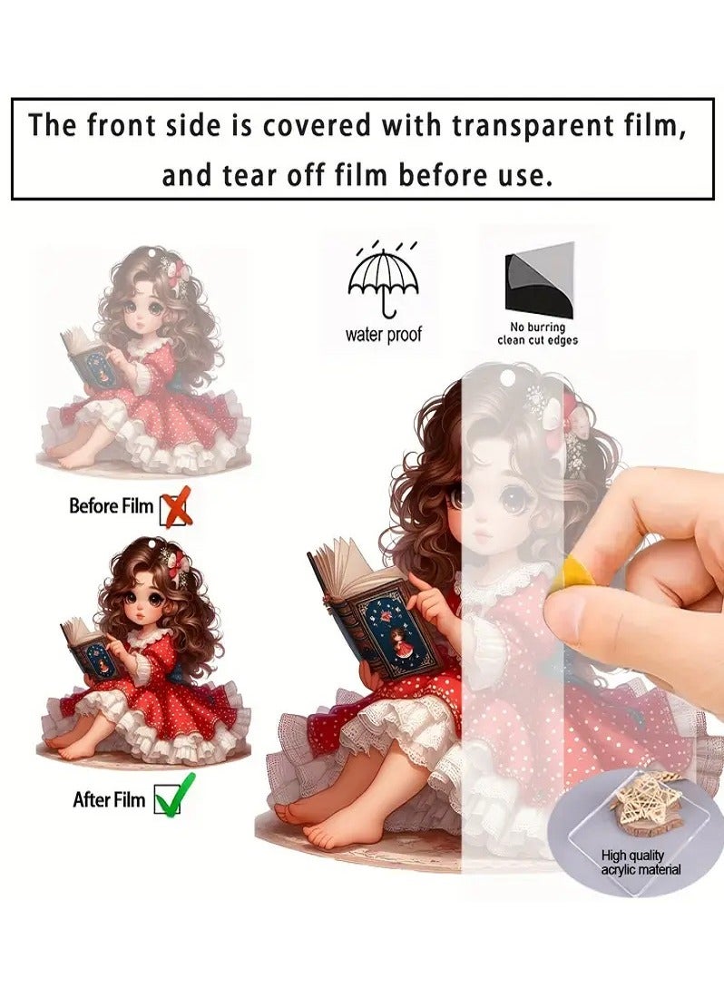 Generic Cute Girl Car Mirror Hanging Ornament and Keychain - Waterproof 2D Acrylic Decoration to Add a Unique Touch to Your Car and Keys  - Image 4