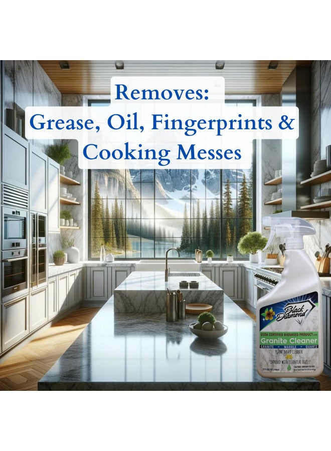 Black Diamond Stoneworks Granite Counter Cleaner: USDA Certified BIOBASED- Safe for Granite and other stone countertops. Safe for food contact formula to keep your countertops looking fresh and clean! - Image 4