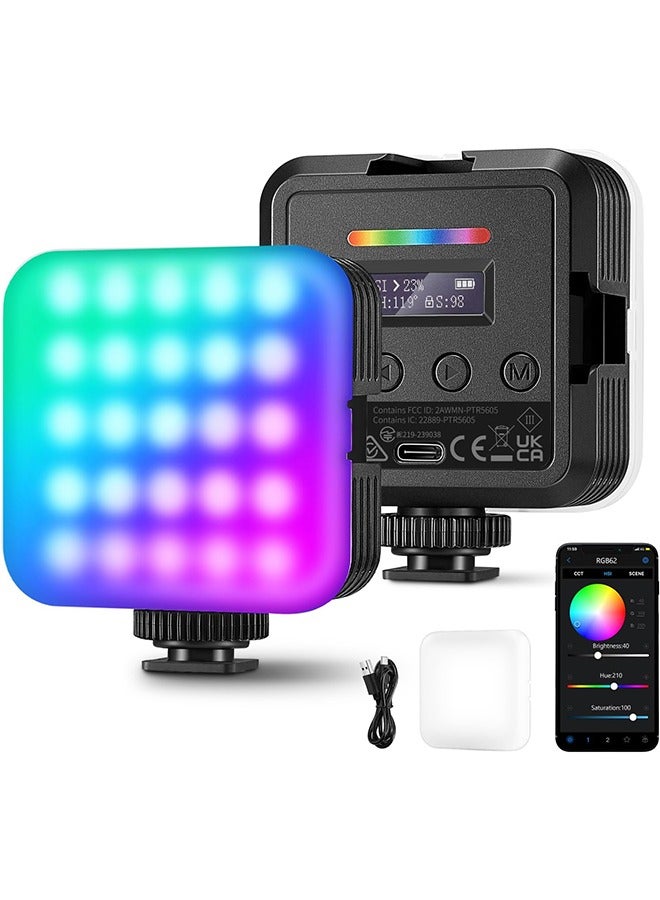 Neewer Magnetic RGB Video Light with Upgraded APP Control, 360° Full Color LED Camera Light with 3 Cold Shoes CRI97+ 2500K-8500K 17 Scenes 2000mAh Rechargeable Portable Photography Lighting  - Image 1