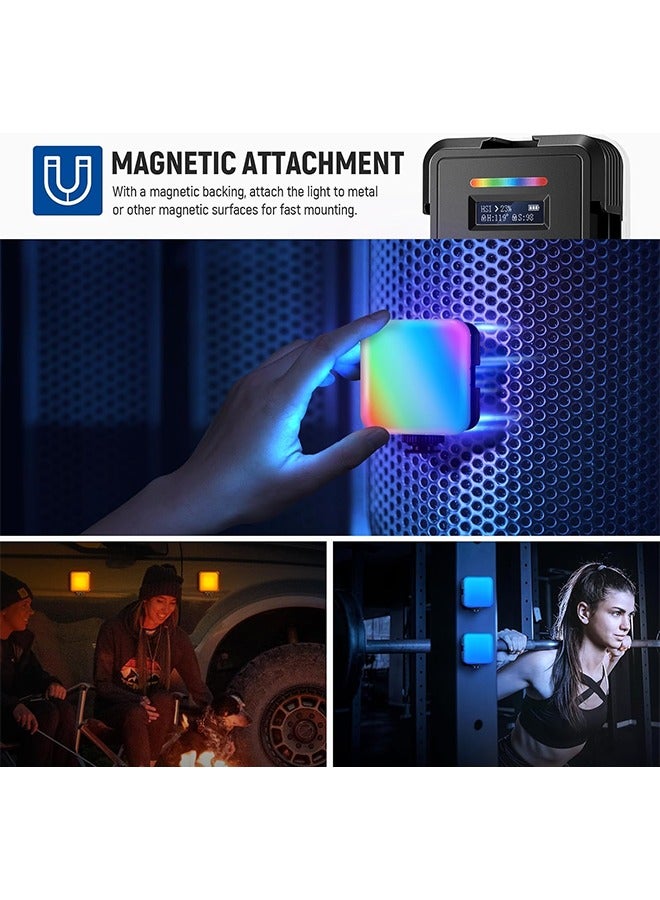 Neewer Magnetic RGB Video Light with Upgraded APP Control, 360° Full Color LED Camera Light with 3 Cold Shoes CRI97+ 2500K-8500K 17 Scenes 2000mAh Rechargeable Portable Photography Lighting  - Image 5