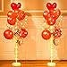 Sosation 2 Set Valentine Heart Floor Balloon Stand Kit with String Lights Wedding Heart Balloons Table Centerpiece Decoration for Valentines Day Birthday Bridal Shower Bachelorette Party - Image 2
