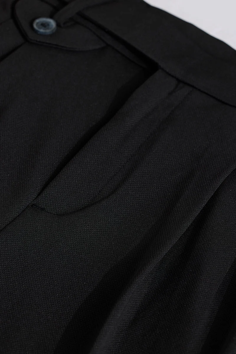 SNITCH بنطلون كوري أسود بخصر متوسط