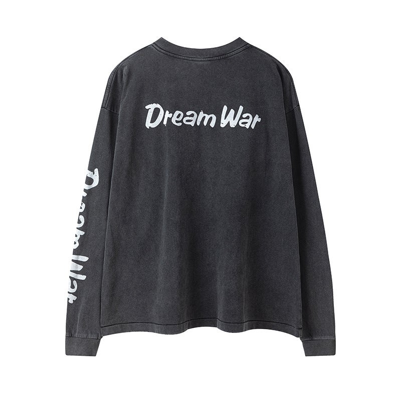 Saint Michael & Dream War Ls T-Shirt Dream War Printed Wash Water Long Sleeve T-Shirt For Men - Image 3