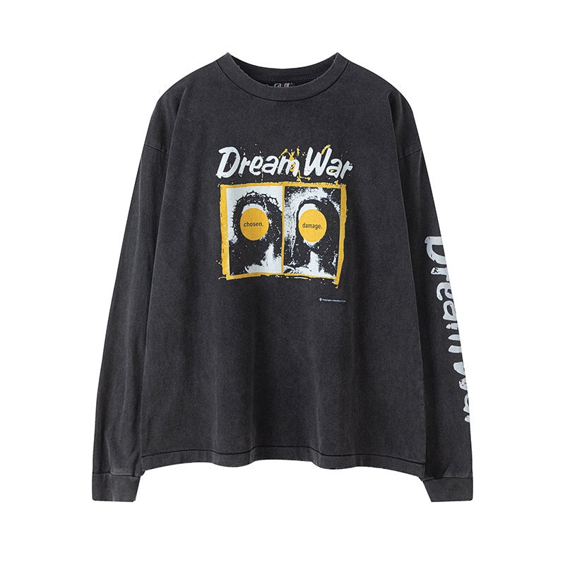 Saint Michael & Dream War Ls T-Shirt Dream War Printed Wash Water Long Sleeve T-Shirt For Men - Image 2