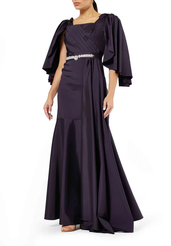 امري Taffeta draped long dress