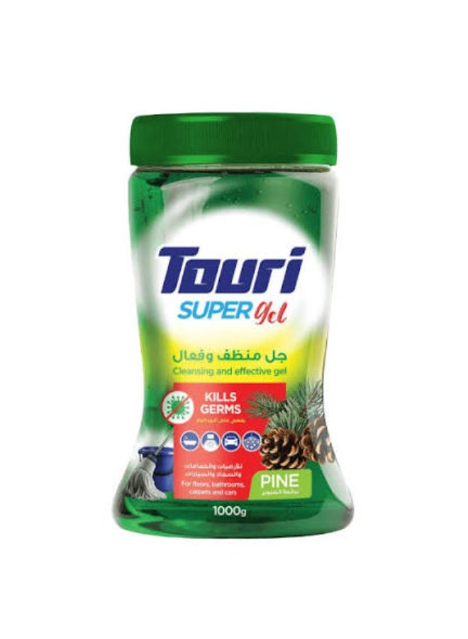 جل "توري" (Touri) الفائق متعدد الأغراض برائحة الصنوبر للتنظيف والتعقيم (1000 جم) – جل تنظيف مركّز للأرضيات والحمامات والسجاد والسيارات – يقضي على الجراثيم ويترك رائحة صنوبر تدوم طويلاً.